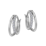 Pavé Diamond Double Hoop Earrings