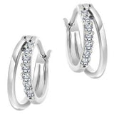 Pavé Diamond Double Hoop Earrings