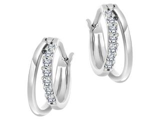 Pavé Diamond Double Hoop Earrings