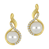Pearl and Diamond Twist Earrings