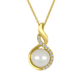 Pearl and Diamond Twist Pendant