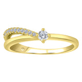 Asymmetrical Diamond Crossover Ring