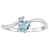 Aquamarine and Diamond Bypass Ring