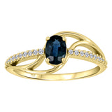 Sapphire and Diamond Swoop Ring