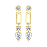 Pear & Round Lab Diamond Earrings