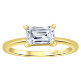East To West Emerald Lab Diamond Ring