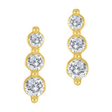 Triple Bezel Lab Diamond Drop Earrings