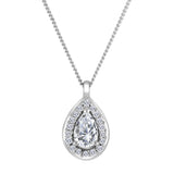 Halo Pear Lab Diamond Pendant