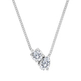 Lab Diamond Duo Necklace - Round & Pear