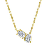 Lab Diamond Duo Necklace - Oval & Pear