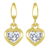 Bezel Heart Lab Diamond Earrings