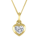 Bezel Heart Lab Diamond Necklace