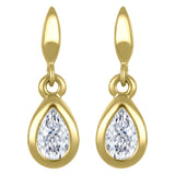 Pear Bezel Lab Diamond Earrings