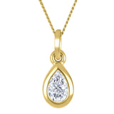 Pear Bezel Lab Diamond Necklace