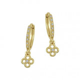 Pave Diamond Charm Hoops