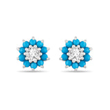 Turquoise & Diamond Studs