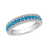 Turquoise & Diamond Row Ring