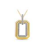 Diamond Geometric Frame Pendant