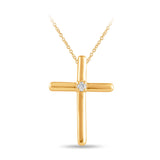 Solitaire Diamond Cross Pendant