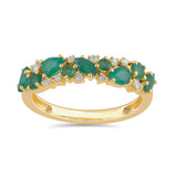 Scattered Emerald & Diamond Ring