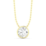 Lab Diamond Round Bezel Pendant