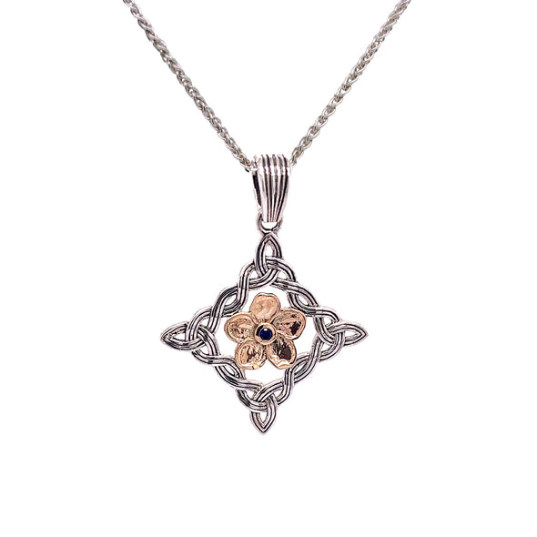 Synthetic Blue Sapphire Forget-Me-Not Necklace
