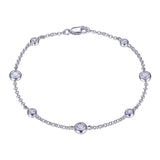 Bezel Set CZ Station Bracelet