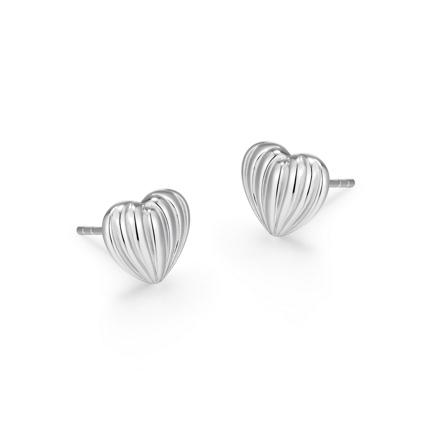 Ribbed Puffy Heart Earrings