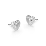 Ribbed Puffy Heart Earrings