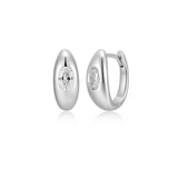 Oval Cut CZ Hoop Earrings