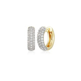 Triple Road CZ Hoop Earrings