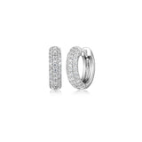 Triple Road CZ Hoop Earrings