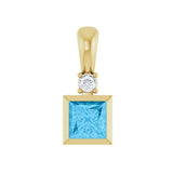 Blue Topaz with Diamond Necklace