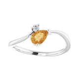 Citrine & Diamond Bypass Ring