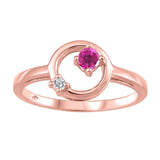 Pink Topaz and Canadian Diamond Circle Ring