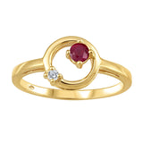 Ruby and Canadian Diamond Circle Ring