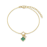 Green Flower Charm Bracelet