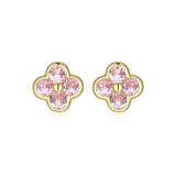 Pink Flower Stud Earrings