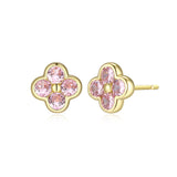 Pink Flower Stud Earrings