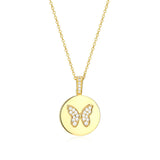 Butterfly Disc Necklace