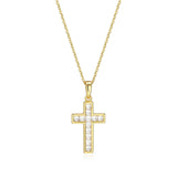 Channel Set CZ Cross Necklace