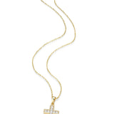 Channel Set CZ Cross Necklace