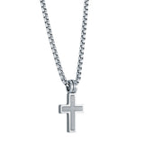 Brushed Steel Cross Necklace