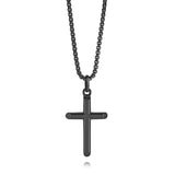 Steel Polished Cross Necklace