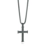 Chevron Steel Cross Necklace