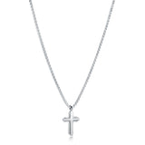 Beveled Edge Cross Necklace