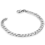 Diamond Cut Figaro Link Bracelet 7mm