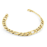 Diamond Cut Gold Plated Figaro Link Bracelet 7mm