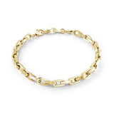 Gold Plated 1- Link Brushed- 3 Link Polish Bracelet