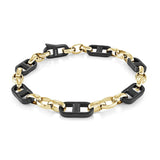 Gold & Black Matte Mariner-Oval Bracelet 7mm